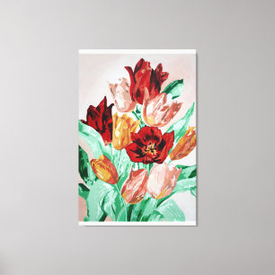 Lienzo Un bonito y audaz Bouquet floral de tulipanes