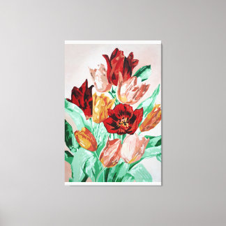 Lienzo Un bonito y audaz Bouquet floral de tulipanes