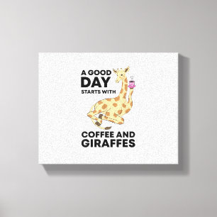 Lienzo Un buen día comienza con café y regalo divertido d