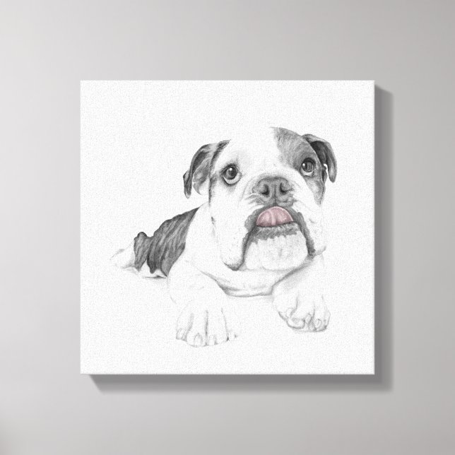 Lienzo Un Bulldog fácil de dibujar (Anverso)