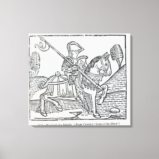 Lienzo Un caballero, del 'Juego del Ajedrez' de Caxton (Anverso)