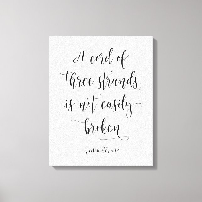 Lienzo Un Cable De Tres Extraños, Eclesiastes 4:12 (Anverso)