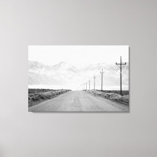 Lienzo Un camino solitario y montañas de las líneas