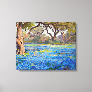 Lienzo Un campo de Bluebonnets en Alamo Heights, 1919