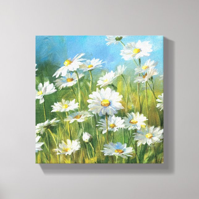 Lienzo Un campo de maricas blancas (Anverso)