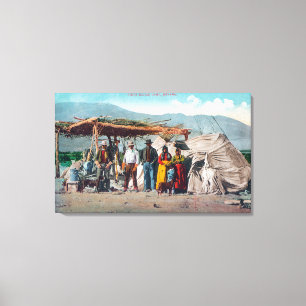 Lienzo Un campo indio de Piute con NativesNevada