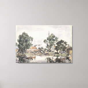 Lienzo Un canal en La Haya, 1868