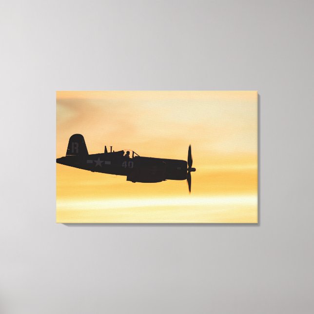 Lienzo Un caza Vought F4U Corsair (Anverso)