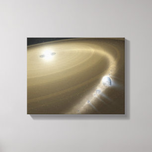 Lienzo Un cometa siendo desgarrado a la sombra alrededor