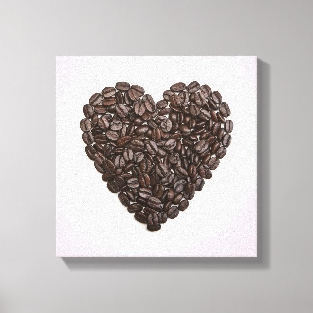 Lienzo Un corazón hecho de granos de café (Anverso)
