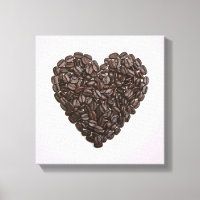 Un corazón hecho de granos de café