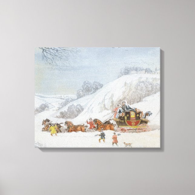 Lienzo Un correo en la nieve profunda (Anverso)