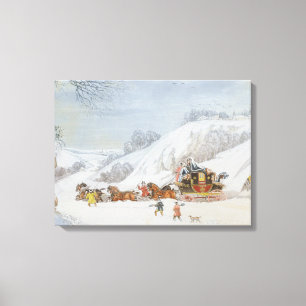 Lienzo Un correo en nieve profunda