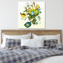 Lienzo un crane ouvert sur de la fantaisie tête de mort