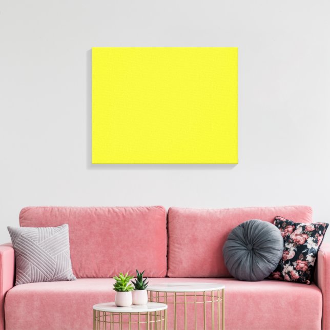 Lienzo Un cuadrado amarillo vibrante cerrado por un blanc (Insitu (Sala de estar))