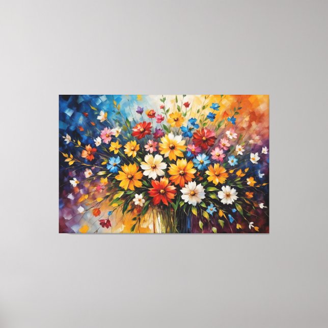 Lienzo un cuadro de flores en un jarrón (Anverso)