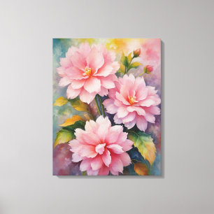 Lienzo un cuadro de flores rosadas de color
