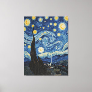 Lienzo un cuadro de una noche estrellada