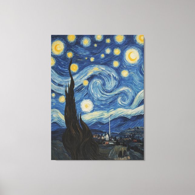 Lienzo un cuadro de una noche estrellada (Anverso)