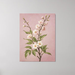 Lienzo un cuadro de una rama con flores blancas
