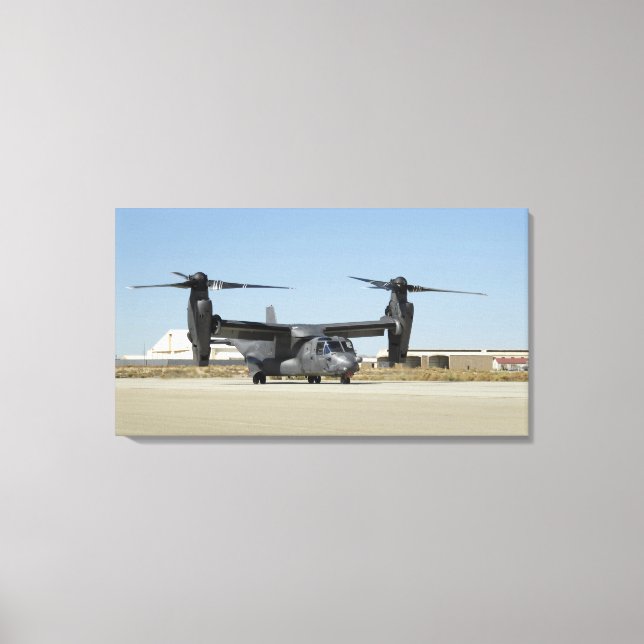 Lienzo Un CV-22 Osprey se prepara para el despegue (Anverso)