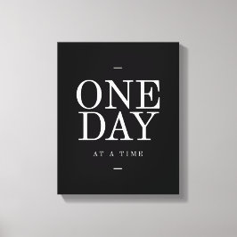 Lienzo Un día - Regalo estudiantil Cita en blanco y negro