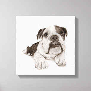 Lienzo Un dibujo de un Bulldog brindle