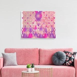 Lienzo un diseño de fondo morado con puntos