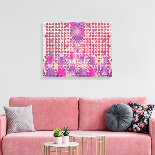Lienzo un diseño de fondo morado con puntos (Insitu (Sala de estar))