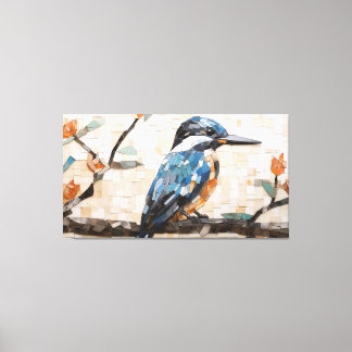 Lienzo Un diseño digital de mosaico de Kingfisher moderno
