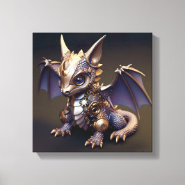 Lienzo Un dragón infantil Metalizado y delicado