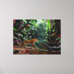 Lienzo “Un encuentro casual” – Retrato colorido de fauna 
