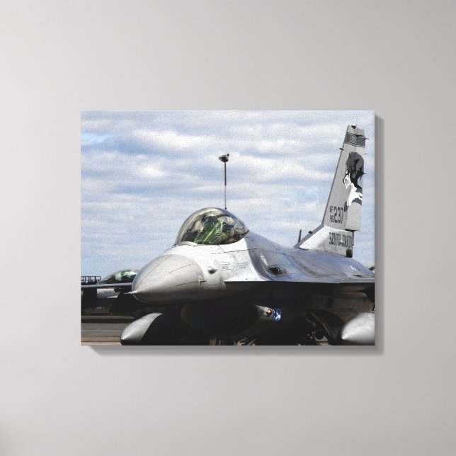 Lienzo Un F-16 contra el Halcón (Anverso)