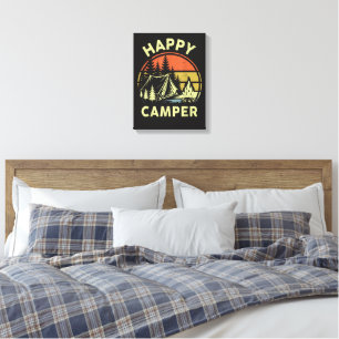 Lienzo Un Feliz Campista Niño Divertido Camping