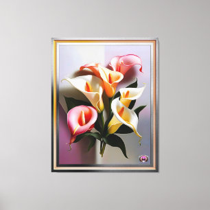 Lienzo Un Florecimiento De Calla Lilies En Colores Pastel
