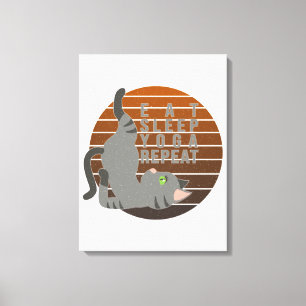 Lienzo Un gato gracioso haciendo yoga. diseño divertido d