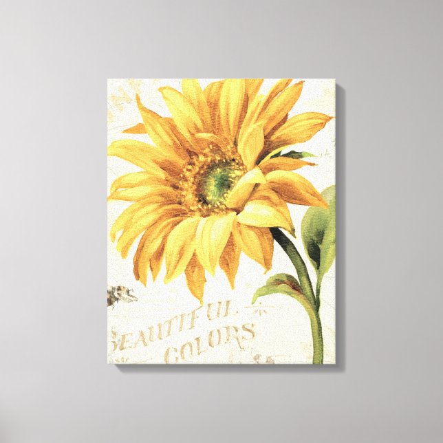 Lienzo Un girasol en pleno auge (Anverso)