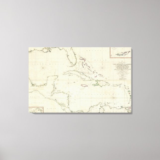 Lienzo Un gráfico general de las Indias Occidentales (Anverso)