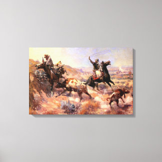 Lienzo Un grave problema por Charles M. Russell