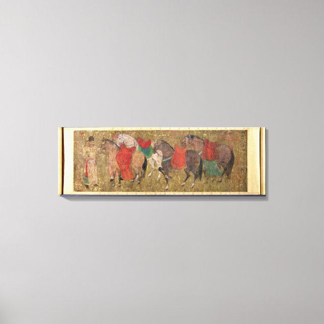 Lienzo Un Groom con caballos (Anverso)