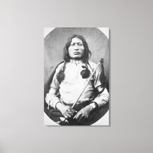 Lienzo Un guerrero de Bull, 1882 (foto de b/w)