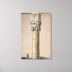 Lienzo Un Hathor dirigió el pilar en Dendarah,