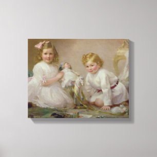 Lienzo Un hermano y una hermana jugando, 1915