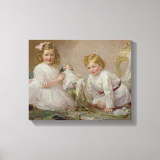 Lienzo Un hermano y una hermana jugando, 1915 (Anverso)