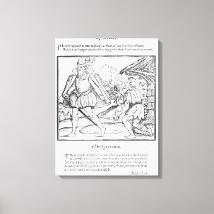 Lienzo Un hombre rico desprecia a un mendigo desigual