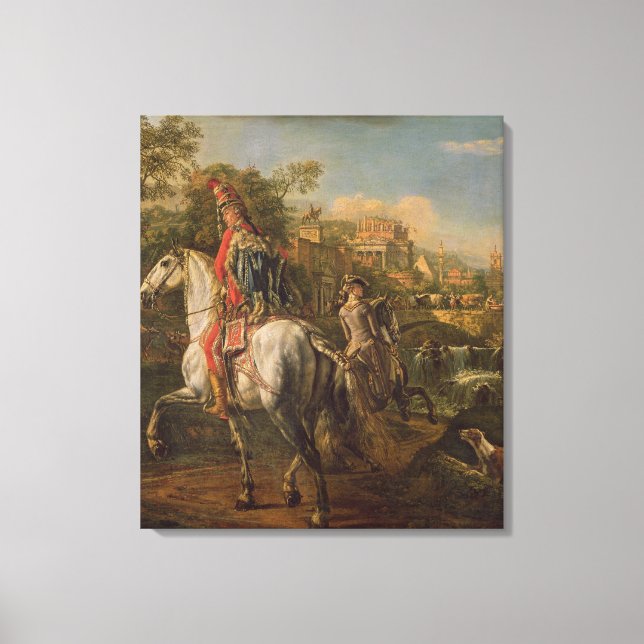 Lienzo Un húsar a caballo, 1773 (Anverso)