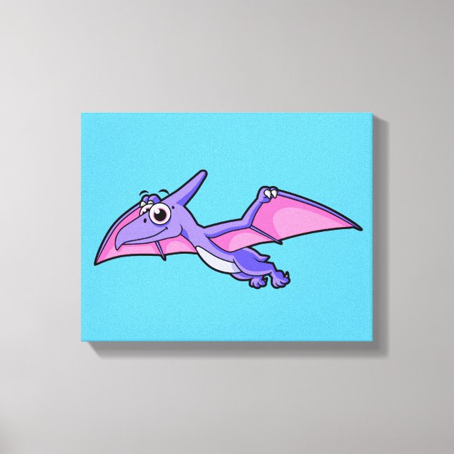 Lienzo Un Ilustracion Agradable De Un Pterodáctilo Volado (Anverso)