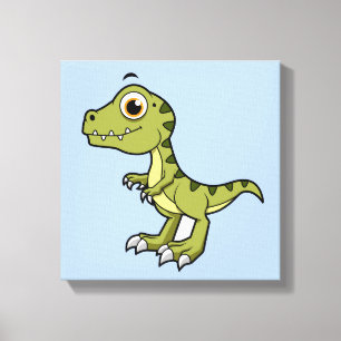 Lienzo Un Ilustracion Agradable De Un Rex Tirrannosauro.