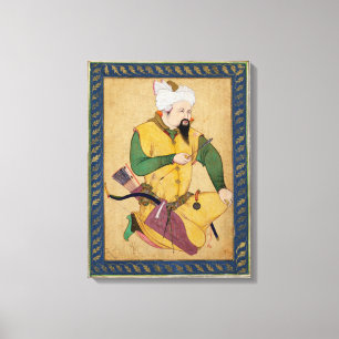 Lienzo Un jefe del Turkoman o del Mongol que sostiene una