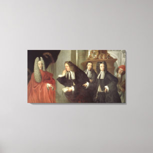 Lienzo Un juez y tres abogados, escuela veneciana (aceite